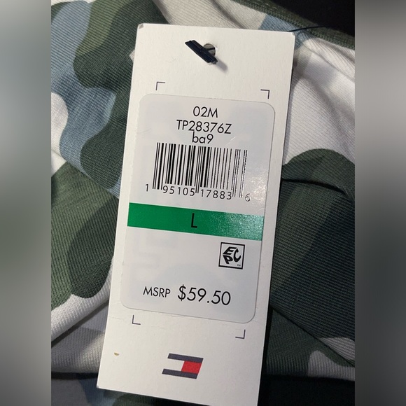 TOMMY HILFIGER CAMO-DRESS SLEEVELESS HALTER KNEE LENGTH GREEN COLOR SIZE LARGE - Picture 8 of 13